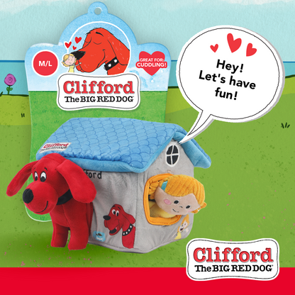 Clifford® Cozy House Puzzle Hide n' Seek 7.9" Plush Dog Toy