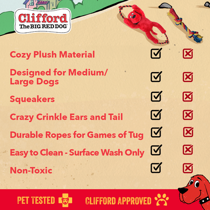 Clifford® Busy Body Rope 16" Plush Dog Toy